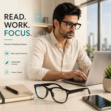 Load image into Gallery viewer, One Power Auto Focus Reading Glasses for Men &amp; Women – Pack of 3 | Read Small Print, Mobile &amp; Computer Screens Without Changing Glasses | Flex Focus Optics
