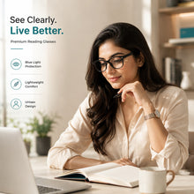 Load image into Gallery viewer, One Power Auto Focus Reading Glasses for Men &amp; Women – Pack of 3 | Read Small Print, Mobile &amp; Computer Screens Without Changing Glasses | Flex Focus Optics
