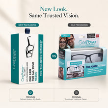 Load image into Gallery viewer, One Power Auto Focus Reading Glasses for Men &amp; Women – Pack of 3 | Read Small Print, Mobile &amp; Computer Screens Without Changing Glasses | Flex Focus Optics
