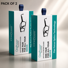 Load image into Gallery viewer, One Power Auto Focus Reading Glasses for Men &amp; Women – Pack of 2 | Read Small Print, Mobile &amp; Computer Screens Without Changing Glasses | Flex Focus Optics

