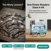 Load image into Gallery viewer, AUTO FOCUS  One Power Readers - AS SEEN ON TV! - Read Small Print and Computer Screens - no Changing Glasses - Flex Focus optics
